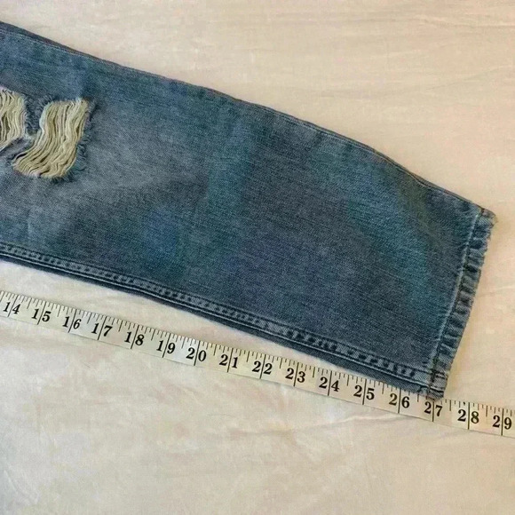 River Island women’s high rise mom jeans 10R distressed NWT pants slouchy ripped - Picture 9 of 11